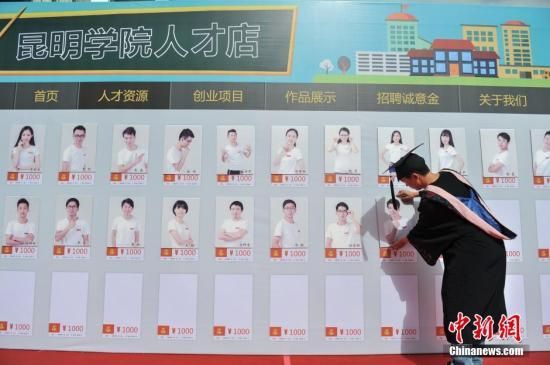 7月2日,全国最年轻的大学校长、39岁的昆明学院校长何华在毕业典礼上面对4500名师生宣布淘宝“昆明学院人才店”成立,首批65位优秀毕业生将通过这个平台求职。 中新社发 任东 摄 7月2日,全国最年轻的大学校长、39岁的昆明学院校长何华在毕业典礼上面对4500名师生宣布淘宝“昆明学院人才店”成立,首批65位优秀毕业生将通过这个平台求职。 中新社发 任东 摄
